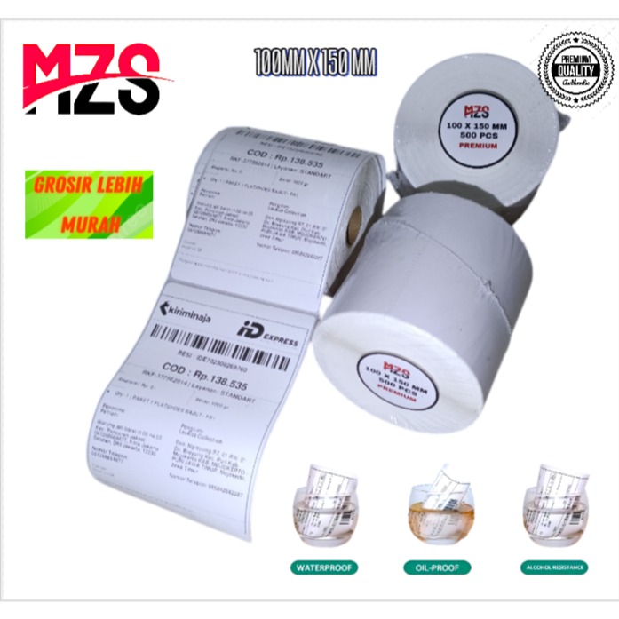 

lkjj KERTAS THERMAL, ROLL KERTAS STICKER BARCODE UKURAN 100X150MM ISI PCS