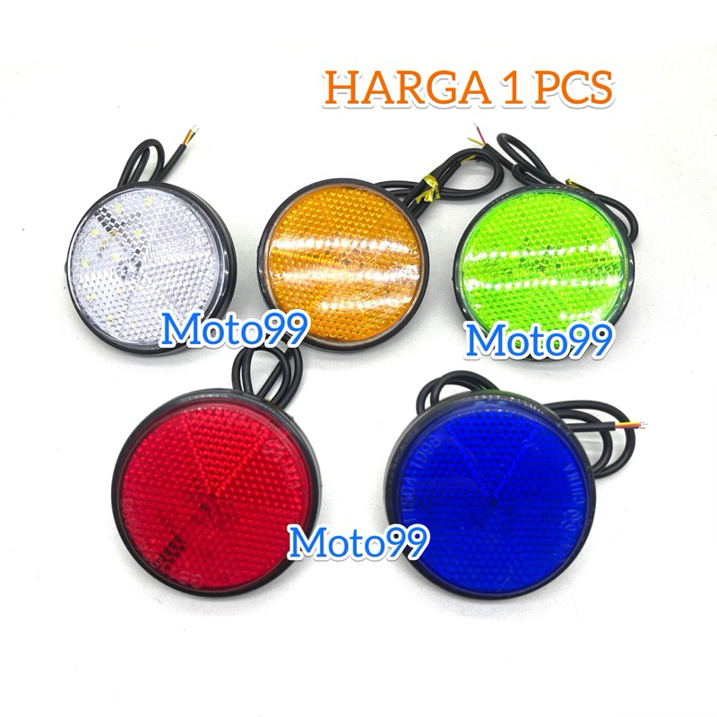 Lampu Stop Rem Mata Kucing Bulat Lampu stop bulat universal motor mobil Dc 12v Harga 1pcs