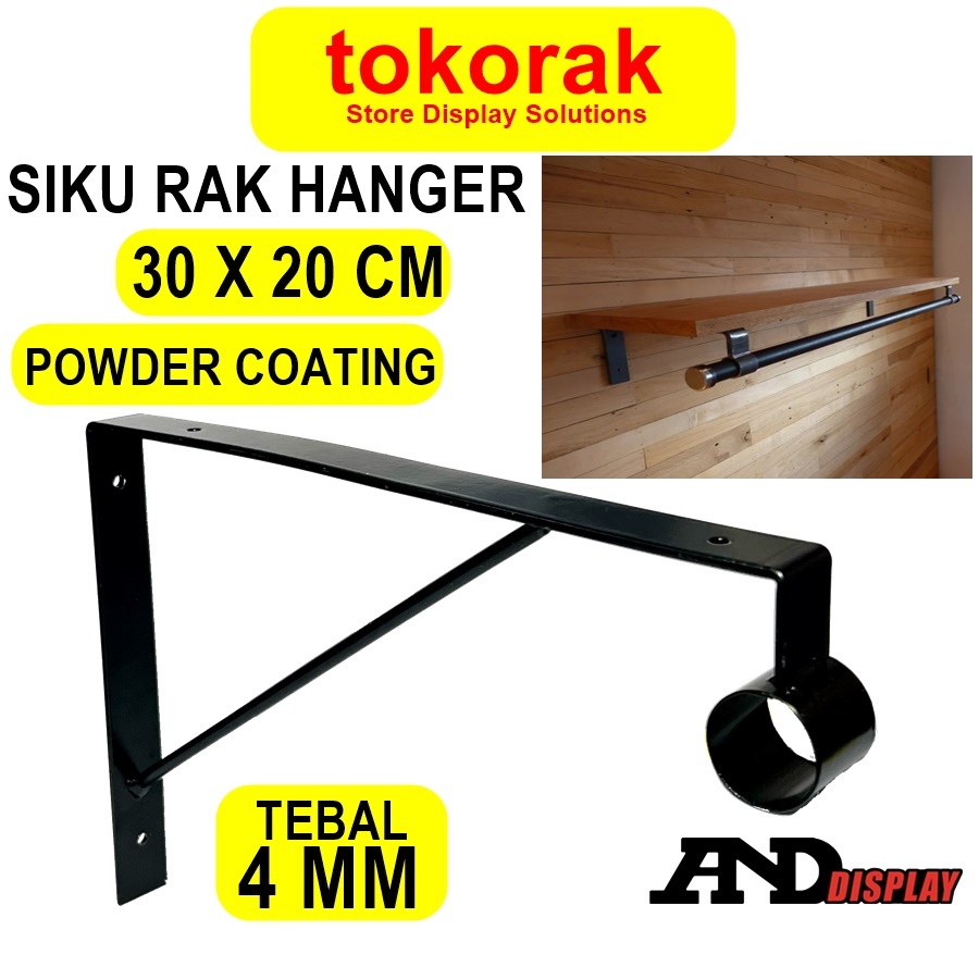 SIKU RAK BESI L 30 X 20 CM HANGER BAJU TEMBOK RAK DINDING SIKU L TEBAL 30CM X 20CM GANTUNGAN BAJU RA