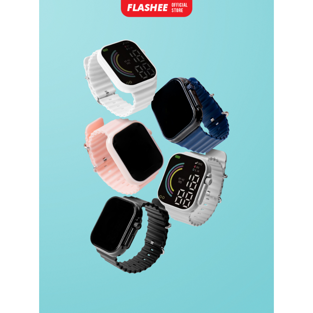 Flashee Jam Tangan Pria Elegan Lebaran 2025 Apple Watch Ultra Jam Tangan Couple Casual Digital Watch