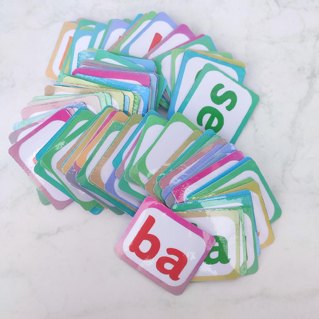 Flashcard babibubebo kartu belajar suku kata belajar membaca kartu baca ba bi bu be bo premium