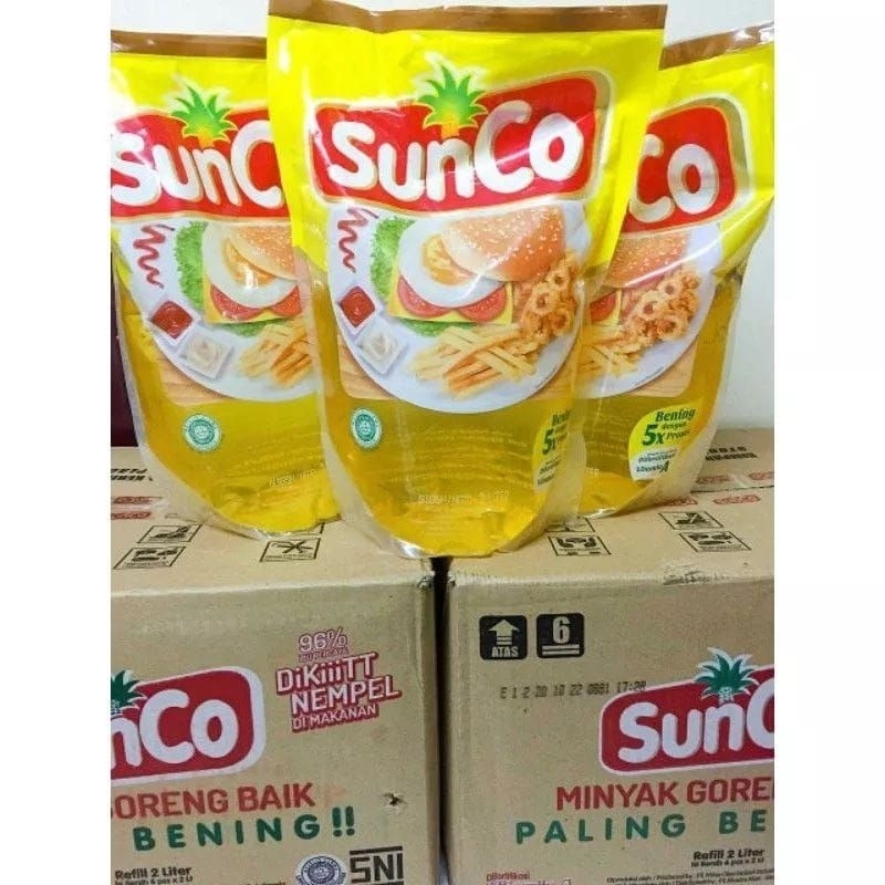 

SunCo 2L x 2Dus (Isi 12 Pouch) Minyak Goreng Bening