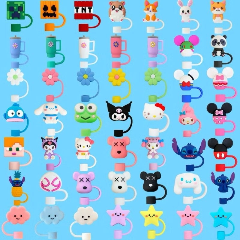 10mm CHARACTER SILIKON / Penutup Sedotan Anti Debu / Silikon Boba