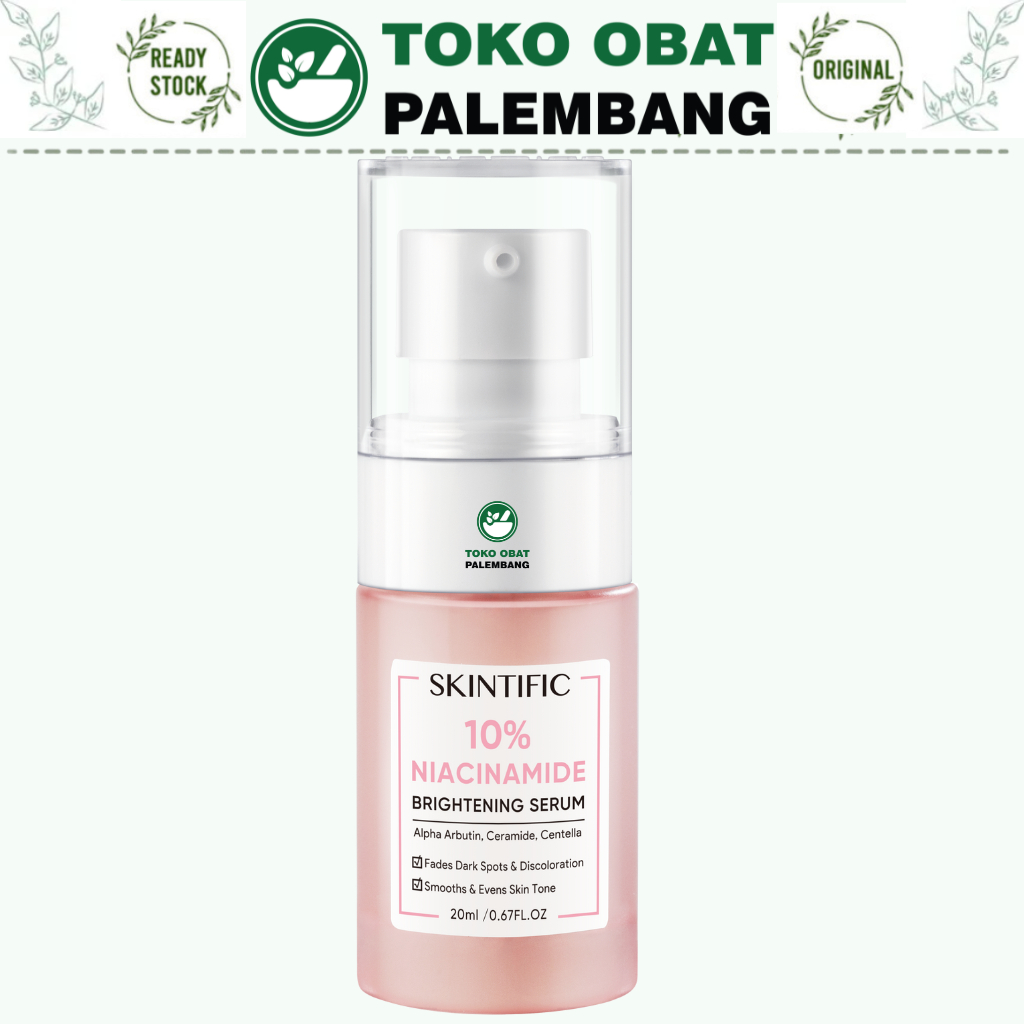 SKINTIFIC 10% NIACINAMIDE BRIGHTENING SERUM WHITENING PENCERAH WAJAH FACE WHITE SERUM