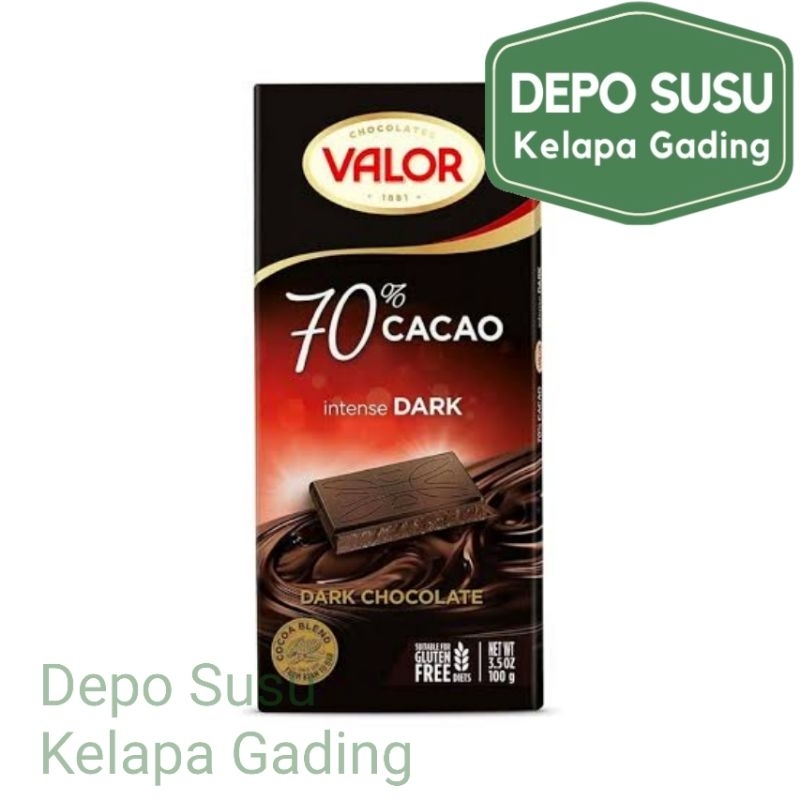 

Valor intense Dark Chocolate 70% Cacao 100g import Premium | Cocoa Blend from Bean to Bar since 1881 Coklat Hitam 100gr 100 gr g Cokelat Depo Susu Kelapa Gading