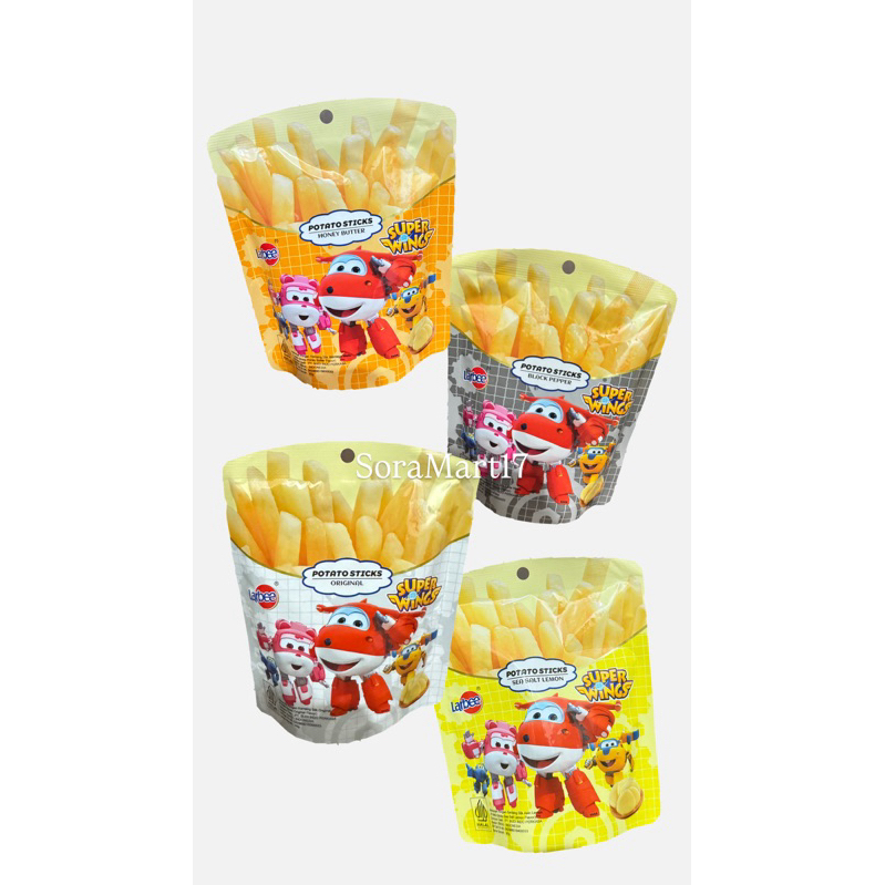 

Larbee Superwings Potato Stick Original Stik Kentang Honey Butter Sea Salt Lemon Black Pepper 40gr