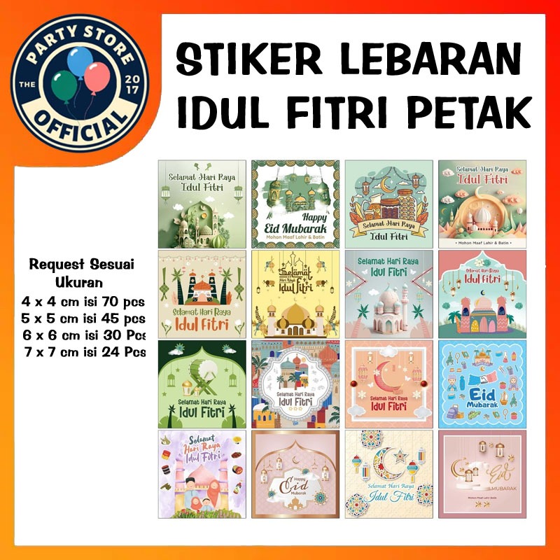 

70 Pcs Lebaran Idul Fitri Kotak / Stiker Segel Kardus Lebaran 02