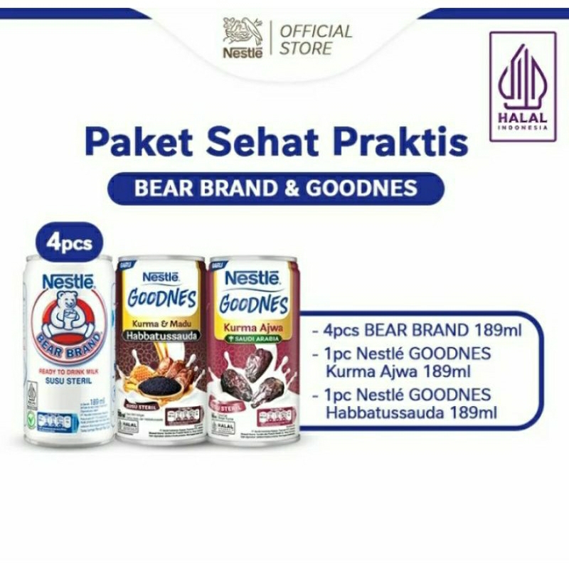 

PAKET HEMAT RAMADHAN NESTLE GOODNES Habbatusauda ,Goodnes Kurma + NESTLE BEAR BRAND 189 ML