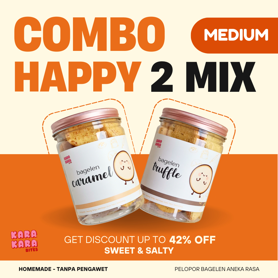 

KKB Combo Happy 2 Mix Bagelen Medium Roti Kering Roti Bagelen Cemilan Kue Kering Kara Kara Bites