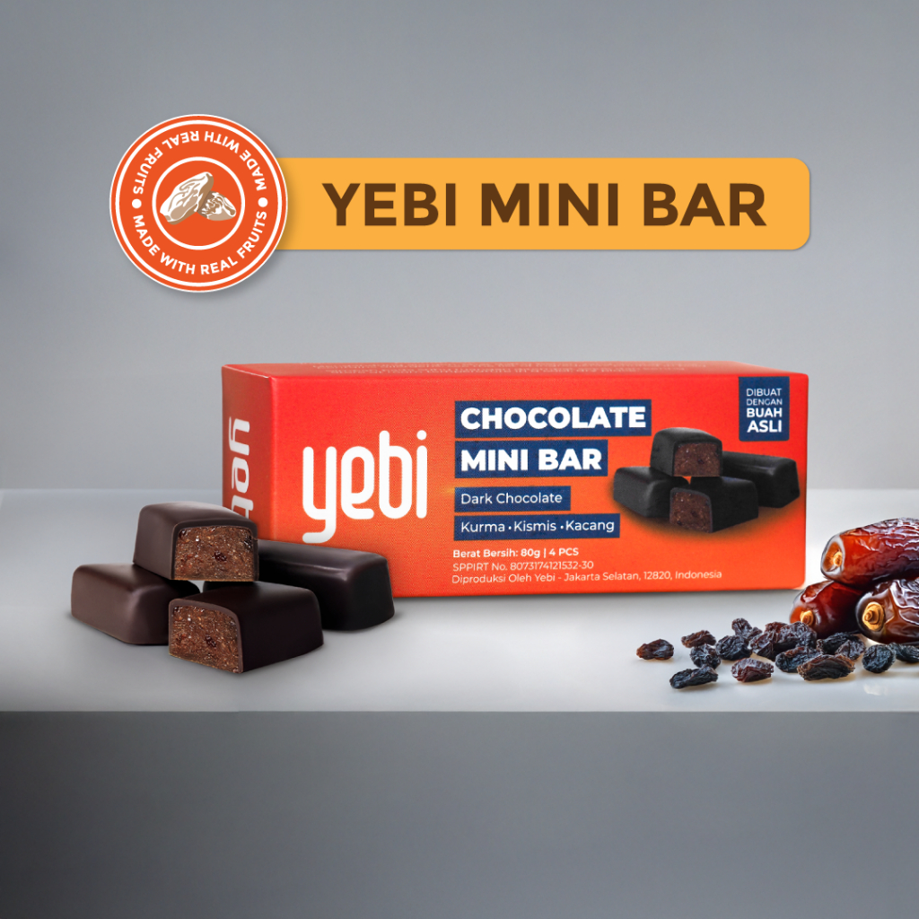 

Yebi Chocolate Mini Bar - Cemilan Cokelat Kurma