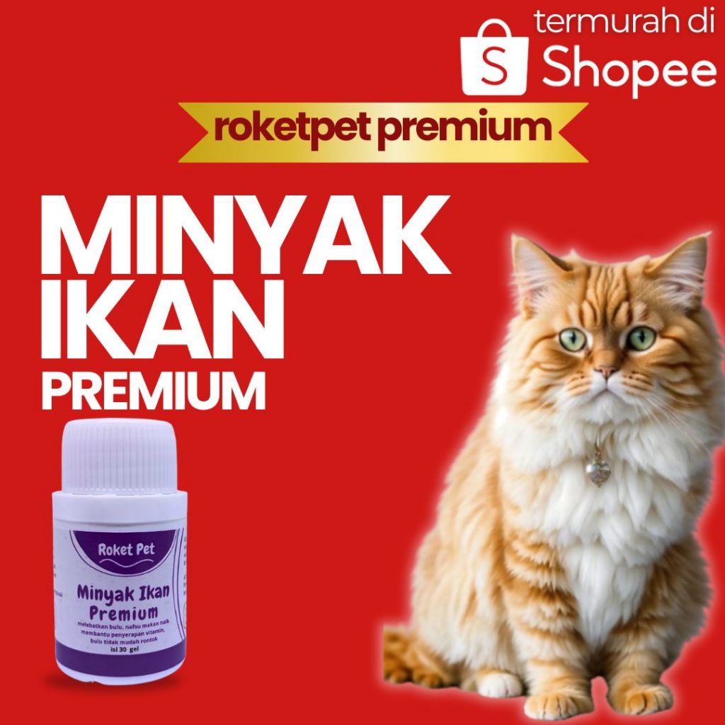 Roket Pet Minyak Ikan Premium Botol Ungu Isi 30