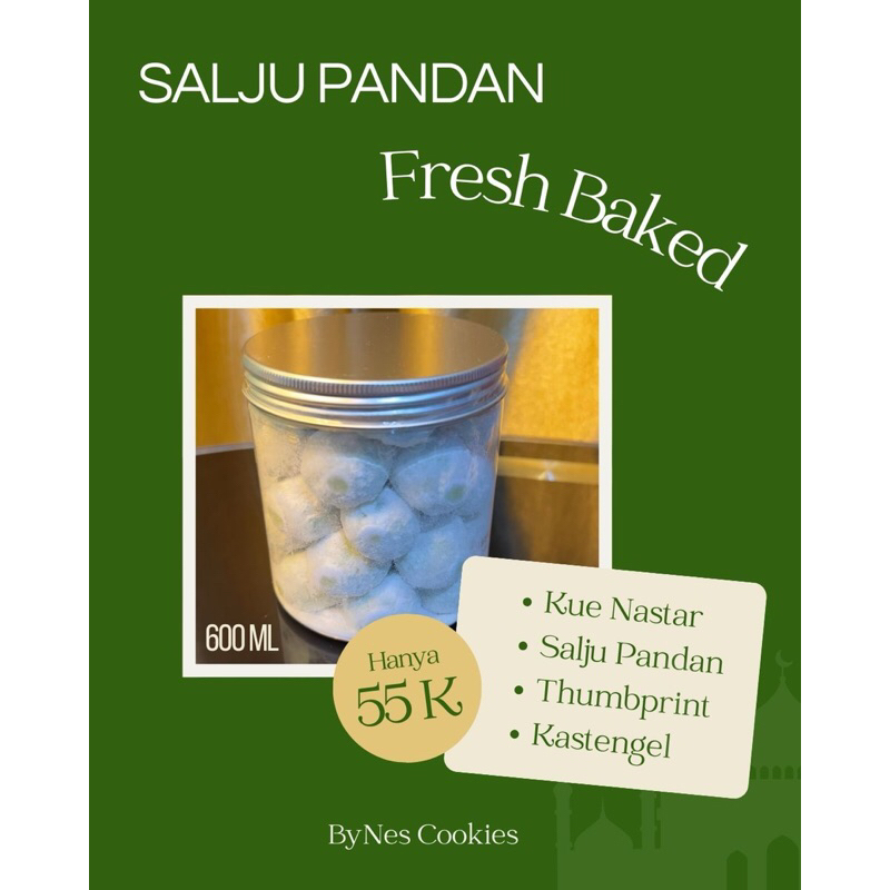 

Kue Kering Salju Pandan (Kue Putri Salju ) Toples 600ml