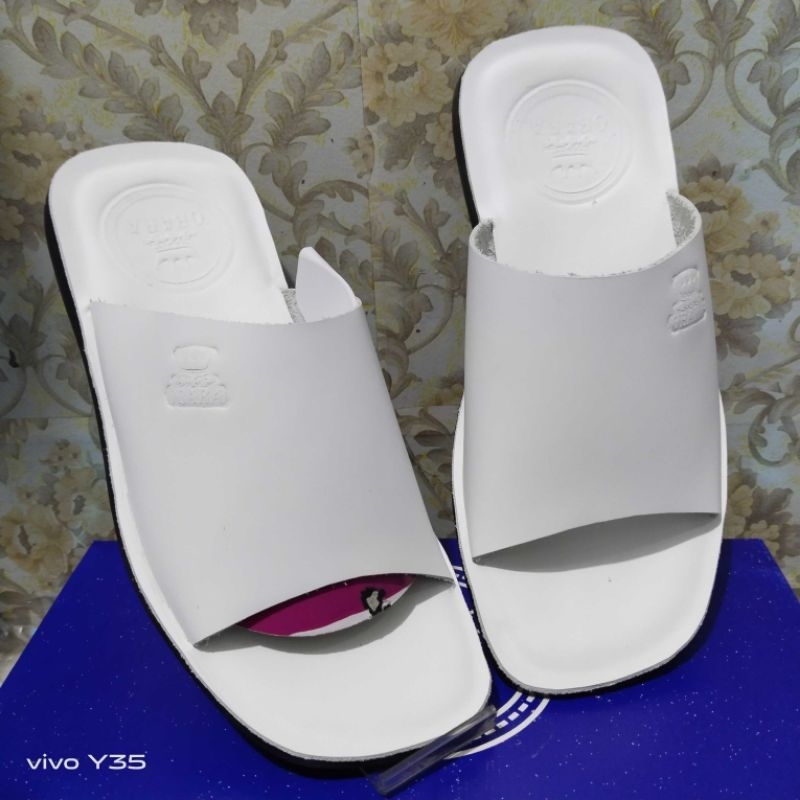 Sandal Kulit Pria Asli 100% Original Termurah // Sandal Slop Pria Kulit Asli
