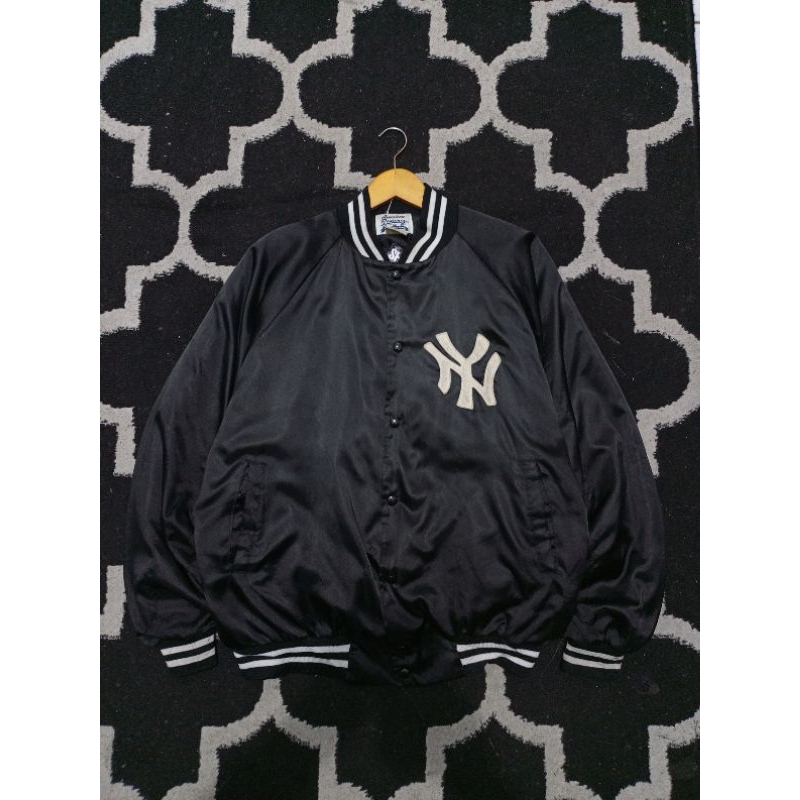 JAKET VARSITY VINTAGE 80's NY AM3RICAN PAOTIMES MADE U.5.4 SECOND PRELOVED