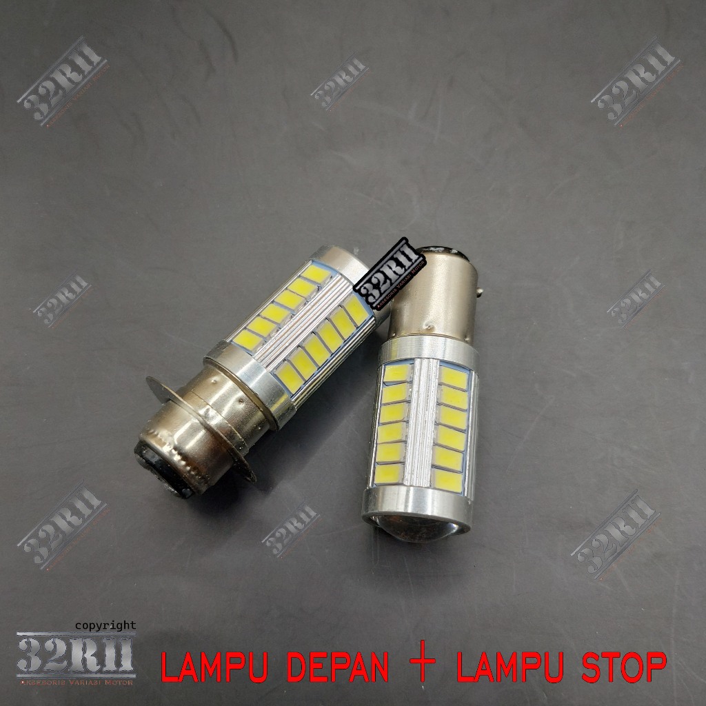 DIJAMIN TERANG lampu depan ac dc model 33 LED paket Lampu stop rem belakang