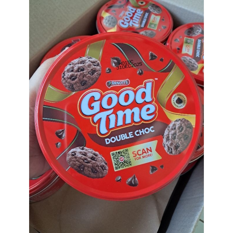 

Good time double choc cookies 149g kaleng EXP.DES2025