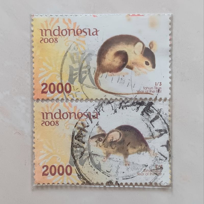 

(AB) Perangko Indonesia 2008 Tahun Tikus Set 2 pcs Used