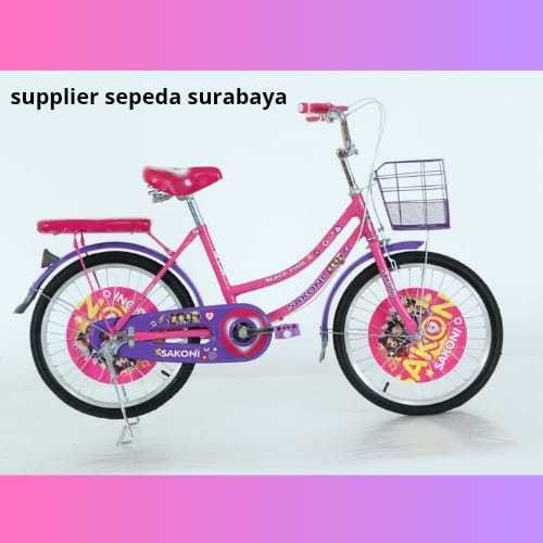 SEPEDA ANAK PEREMPUAN SAKONI BLACKPINK SEPEDA MINI ANAK 20 SAKONI BLACKPINK KERANJANG SIAP KIRIM - N
