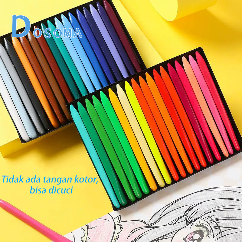 

DOSOMA Crayon Set Krayon Plastik 12/24/36 Warna Crayon Anak Tidak Beracun Anti Air Anti Patah