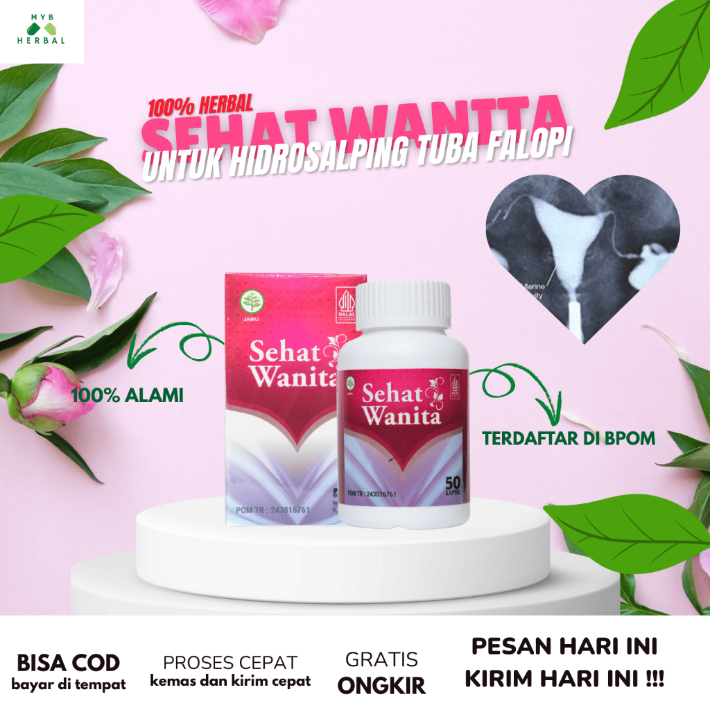 Sehat Wanita 50 Kapsul - Obat Hidrosalping, Obat Tuba Falopi Bengkak, Obat Pembengkakan Tuba Falopi,