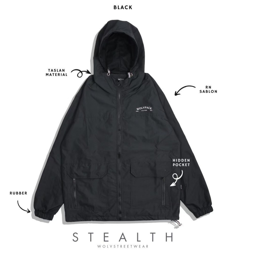 Terlaris..Jaket Gunung Pria Jacket Outdoor Waterproof Stealth Original Brand Wolv Pria Wanita