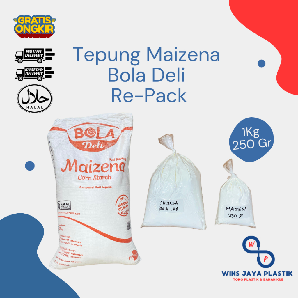 

Tepung Maizena 1 Kg | Maizena Bola Deli Re-Pack 1 Kg 250 Gr