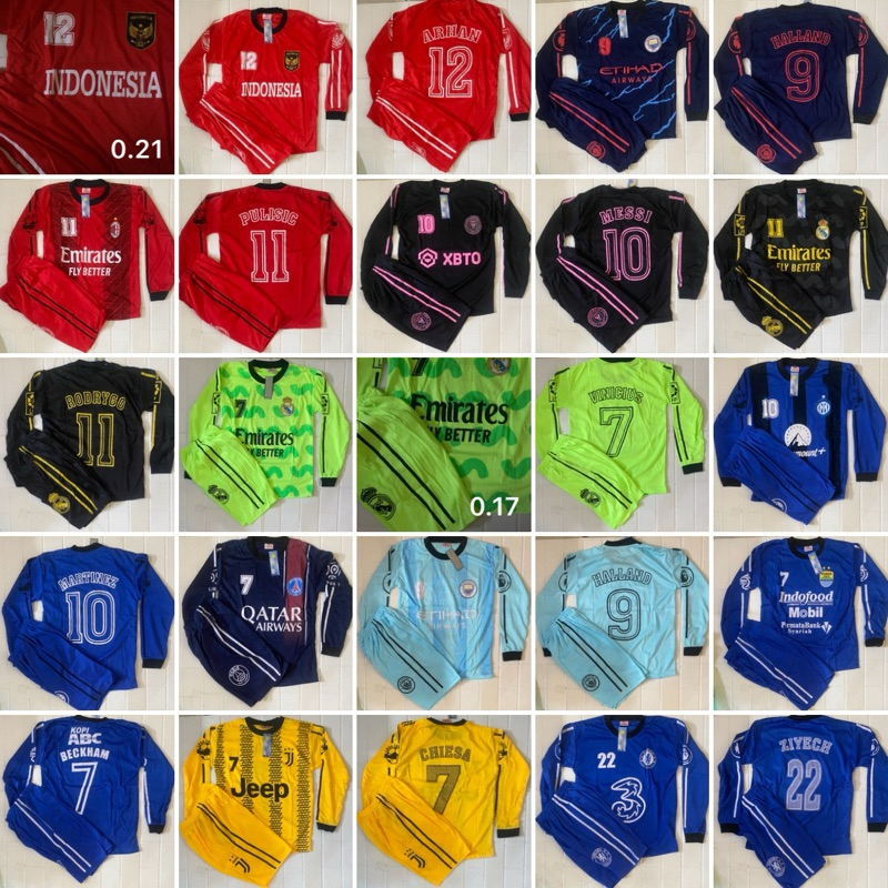 Baju bola anak lengan panjang 6-12 tahun/Jersey bola anak lengan panjang
