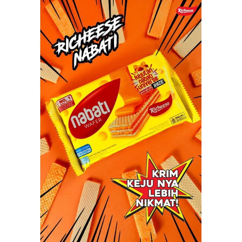 

Nabati Wafer Richeese - Keju Asli, Krim Lebih Nikmat!