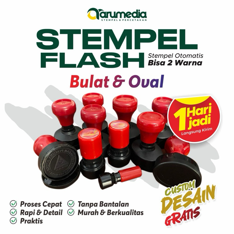 

Stempel Flash Otomatis Bulat/Oval Murah Berkualitas