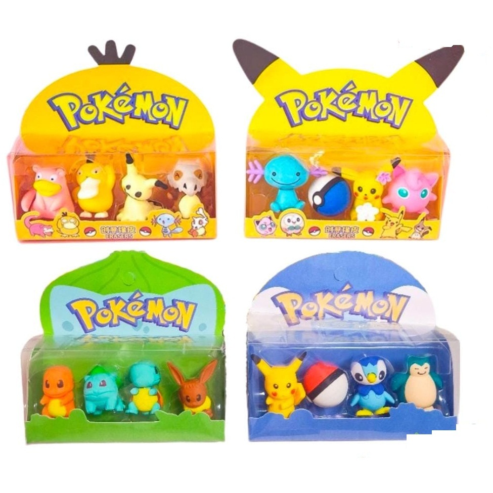 

Penghapus/eraser 3D pokemon/sanrio/kory/eggy party/food set 4pcs