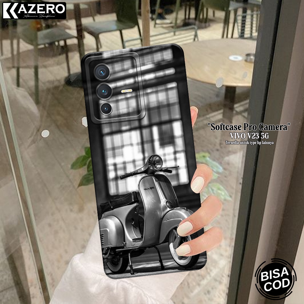 Softcase Hp VIVO V23 5G Terbaru - Fashion Case Vespa - Case VIVO V23 5G - Silikon Pro Camera-Casing 
