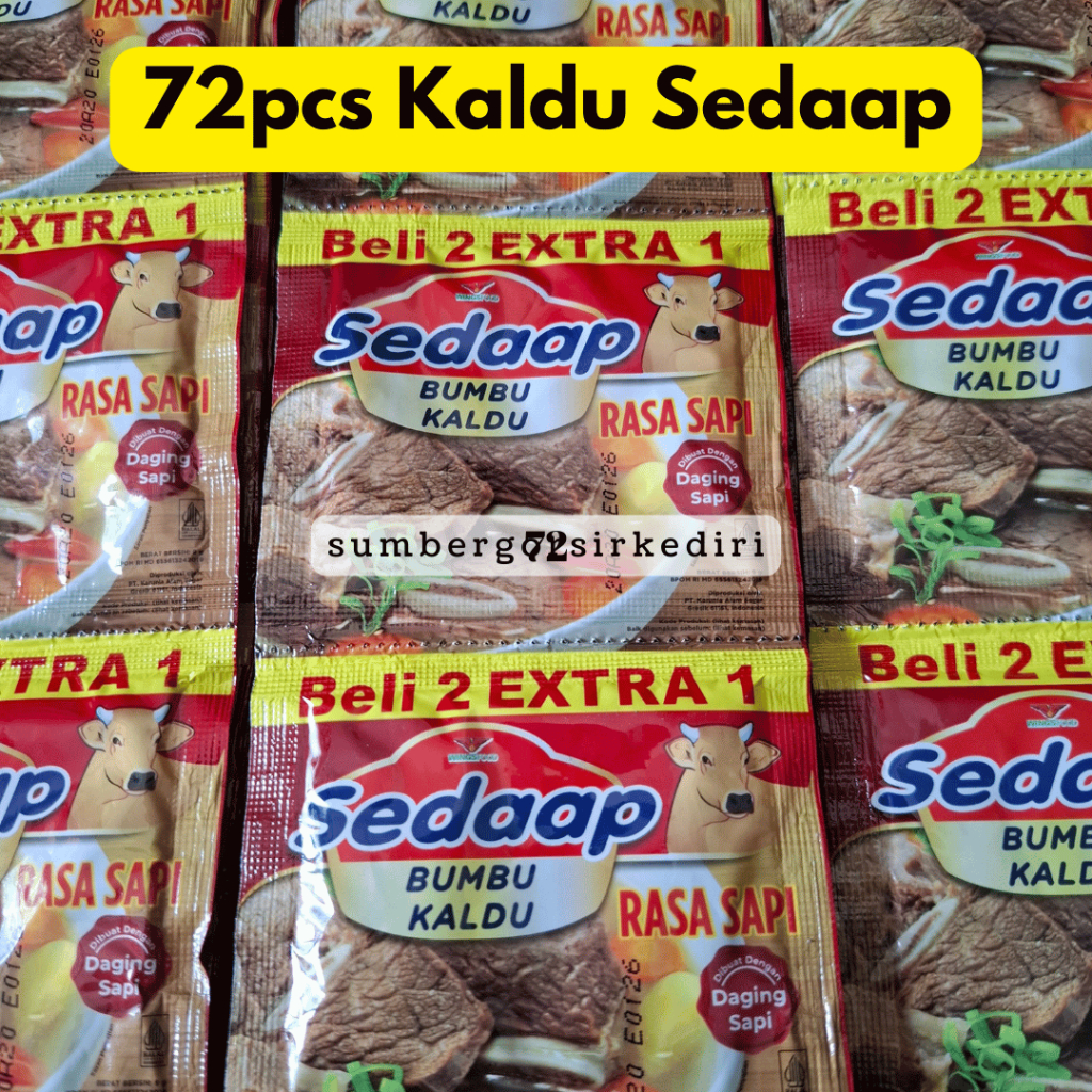 

72pcs Kaldu Sedaap ecer 500an (dpt 4rtg) sapi penambah rasa