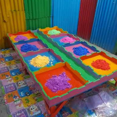 HLM - [8 SEKAT] Meja Mainan Pasir Kinetik 8 Sekat Meja Lipat Pasir Mainan Edukasi Anak / Meja Pasir 