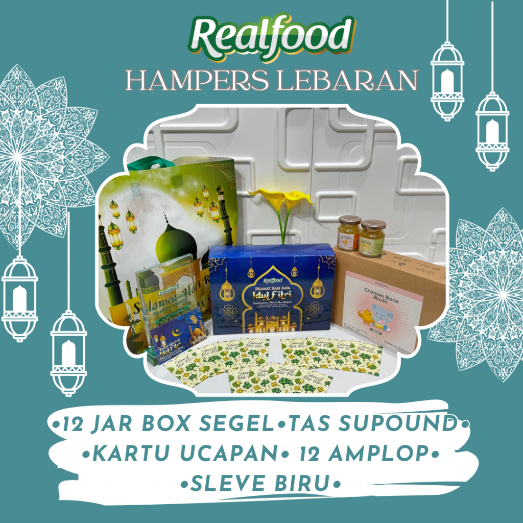 

REALFOOD HAMPERS IDUL FITRI CHICKEN BONE BROTH ISI 6 JAR DAN 12 JAR
