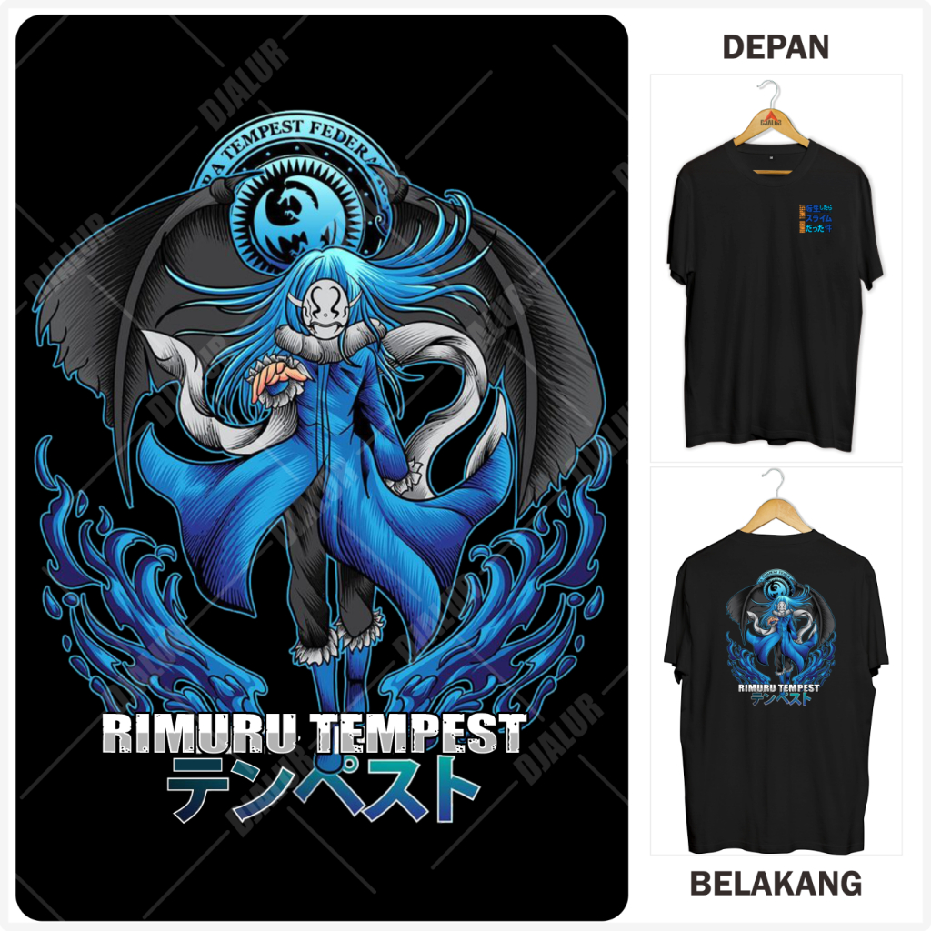 Kaos Rimuru Mask Tensei Shitara Slime Datta Ken Kaos Anime Japan Premium Cotton Combed 30s Djalur Cl