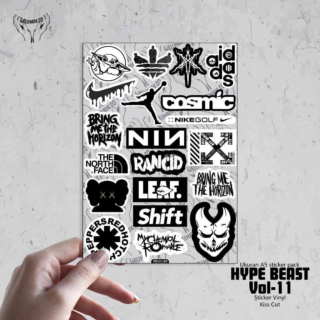 

Sticker Pack HYPE BEAST Tumblr Helm Laptop VOL11 BLACK AND WHITE