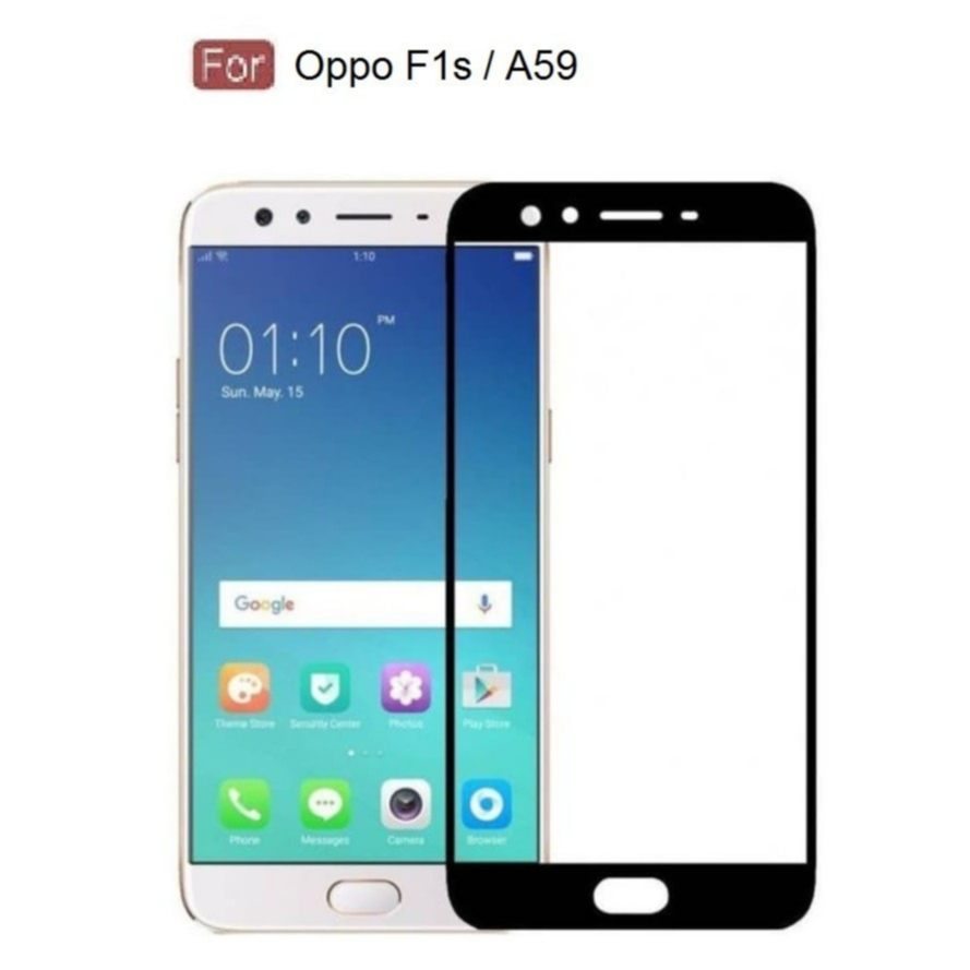 Tempered Glass Oppo A59 / Oppo F1s A1601 Full Covered Layar Gadget HP Anti Gores Kaca Pelindung Laya