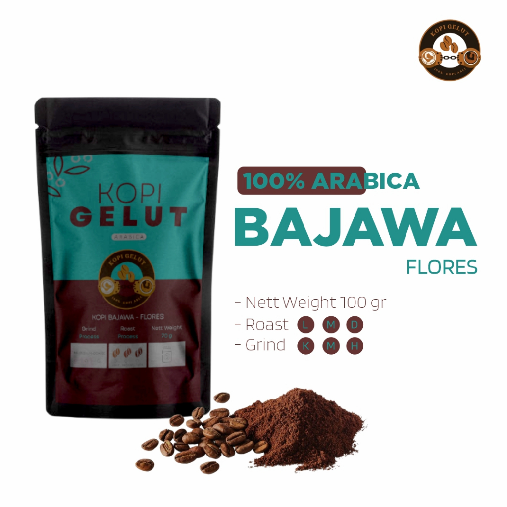 

100 % Biji Kopi Full Arabica Kopi Bajawa 100gr By Kopi Gelut