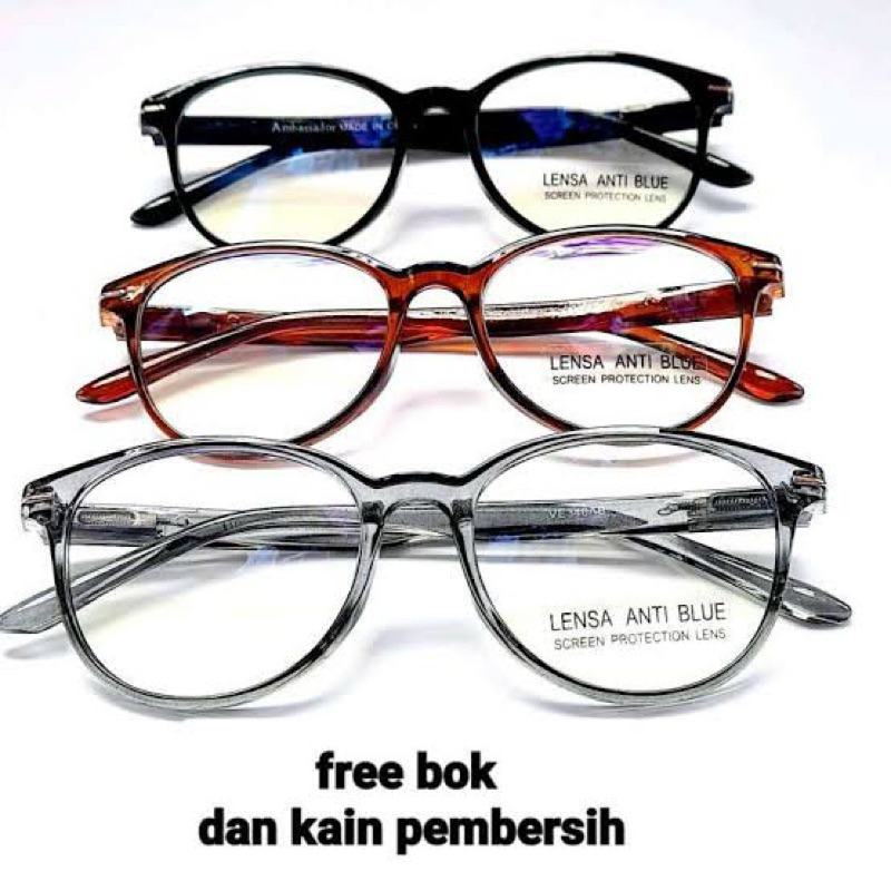 KACAMATA OUVAL SEMI CAT EYE BATANG PER ANTI PATAH BISA MINUS,PLUS,CYL,NORMAL