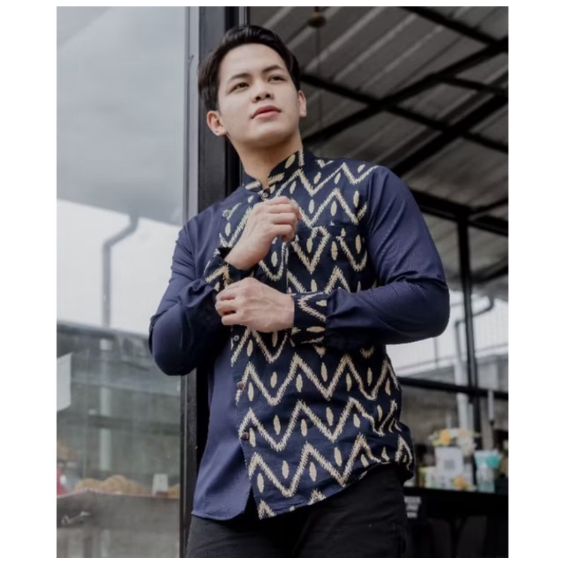 Kemeja Batik Pria NUC.ID Kemas 03 (Navy)