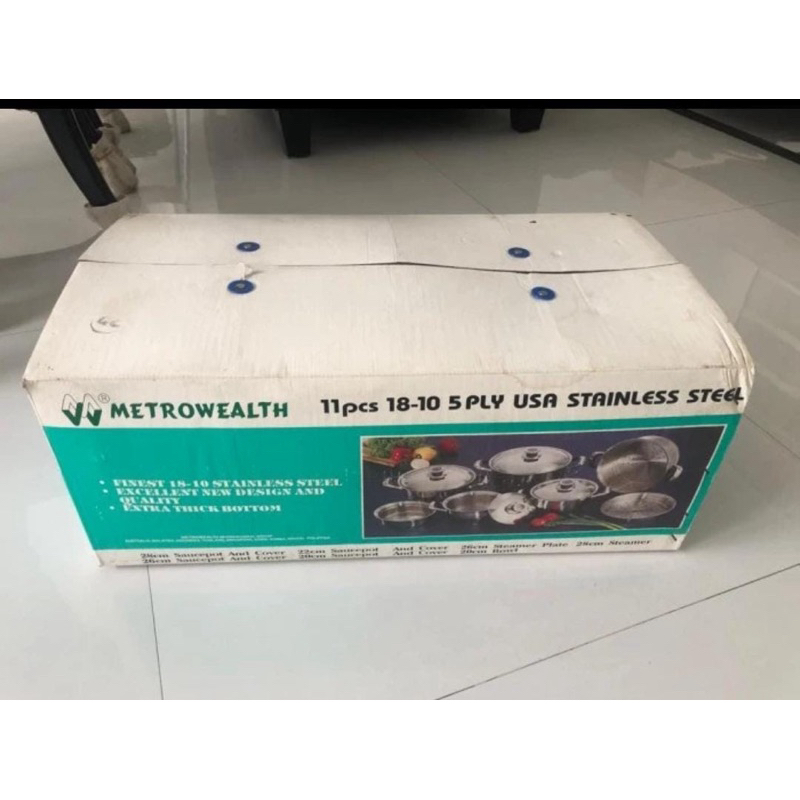 Panci Set Stainless METROWEALTH USA 11 pcs 18-10