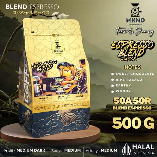 

MKND COFFEE ROASTERY - Espresso Blend 500gr Arabika 50% Robusta 50% Kopi Susus | Blend Kopi Medium Dark