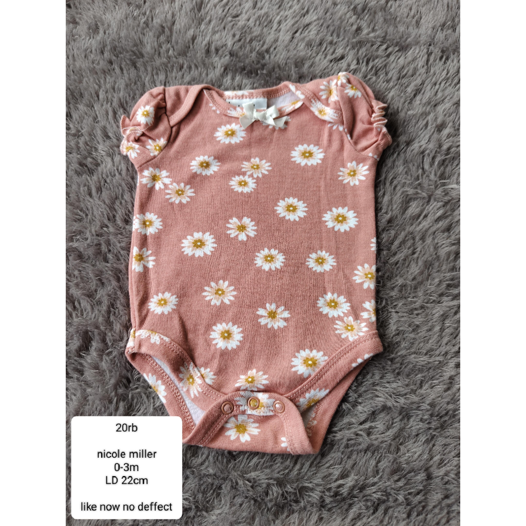 0-3m jumper Nicole Miller Baju Bayi Daisy Pink