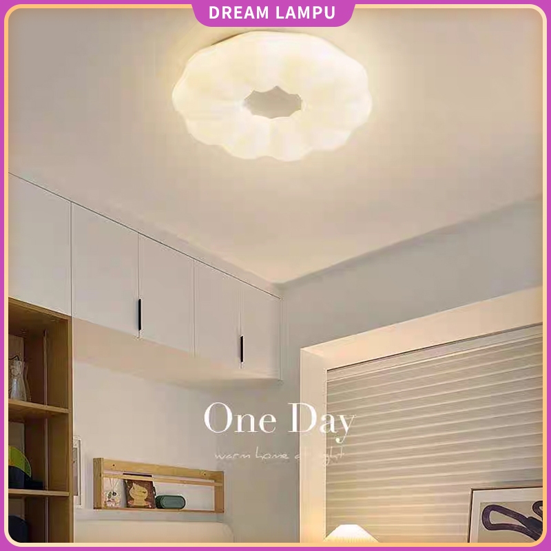 Lampu plafon kamar tidur anak-anak/perempuan estetika LED teras/balkon/kamar mandi Lampu utama hias