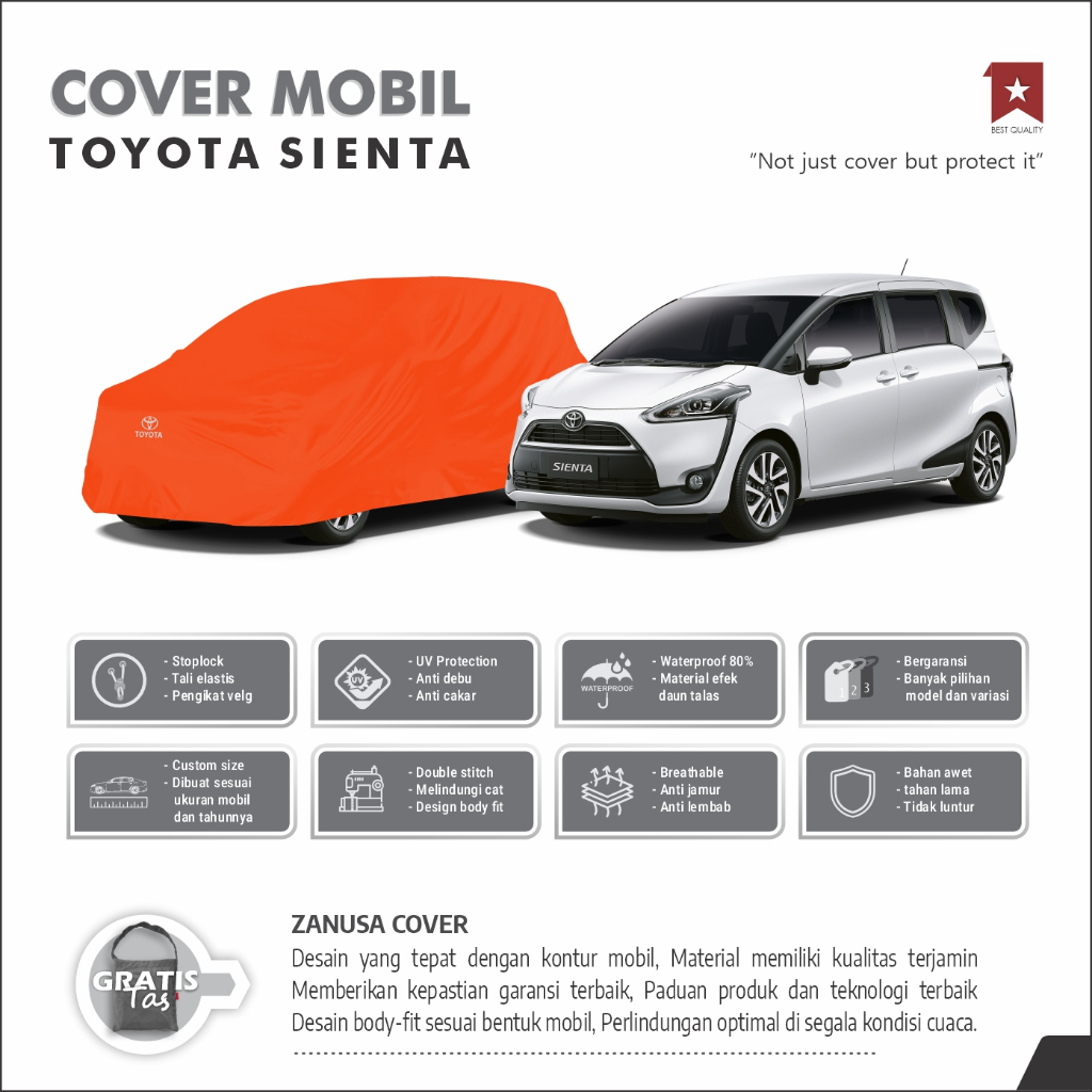 BODY COVER TOYOTA SIENTA, SARUNG MOBIL SIENTA, SELIMUT MOBIL SIENTA