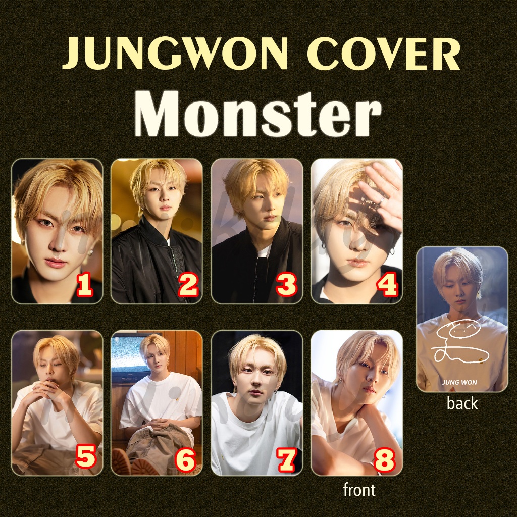 PC-1938, Unofficial Photocard Jungwon ENHYPEN Cover Monster 2 sisi