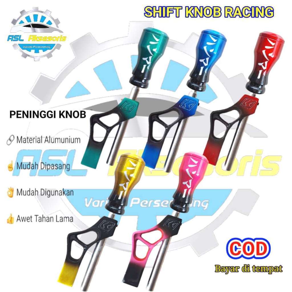 Shift Knob Ekstender Mobil Set Tuas Persneling Burn Tip Alumunium tuas kepala knop pion knob + tiang