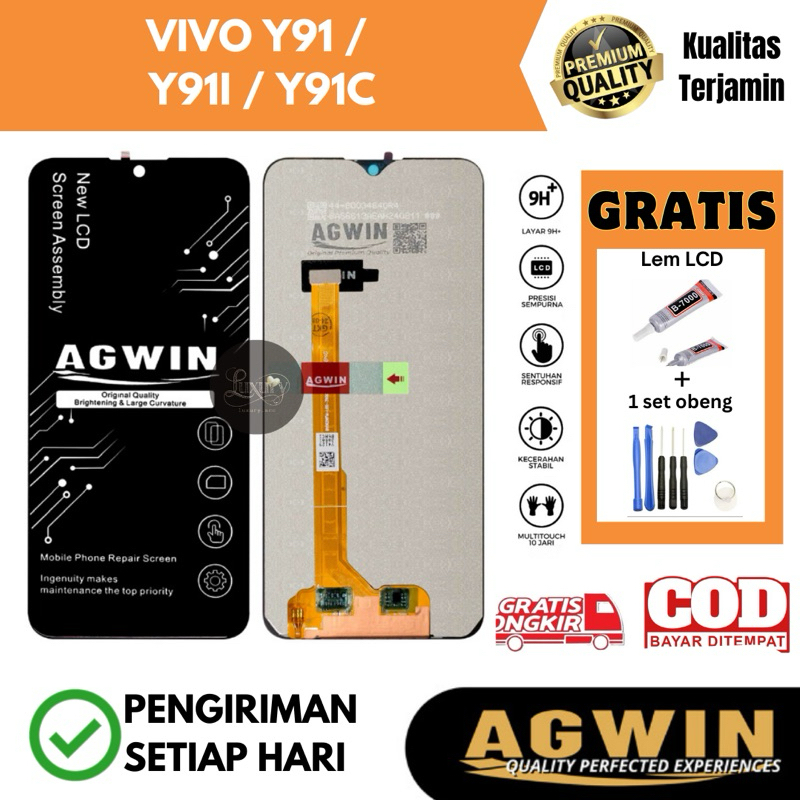 LCD VIVO Y91 / Y91I / Y91C ORIGINAL AGWIN (GRATIS OBENG + LEM)