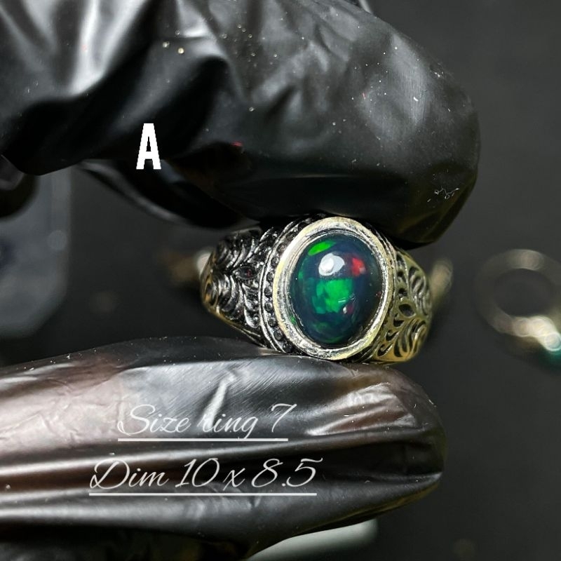 Batu cincin kalimaya blackopal / batu black opal kalimaya ethiopia / batu kalimaya ethiopia
