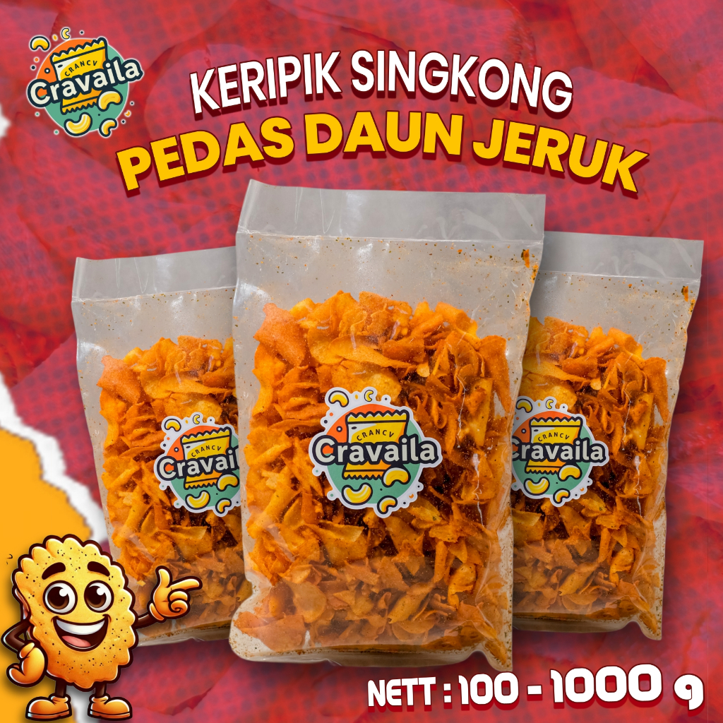 

Pedas Daun Jeruk Cravaila Kripik Singkong | Pedas, Gurih, Renyah & Berasa Daun Jeruknya - 100 gram